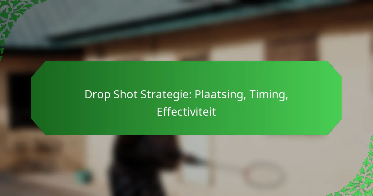 Drop Shot Strategie: Plaatsing, Timing, Effectiviteit