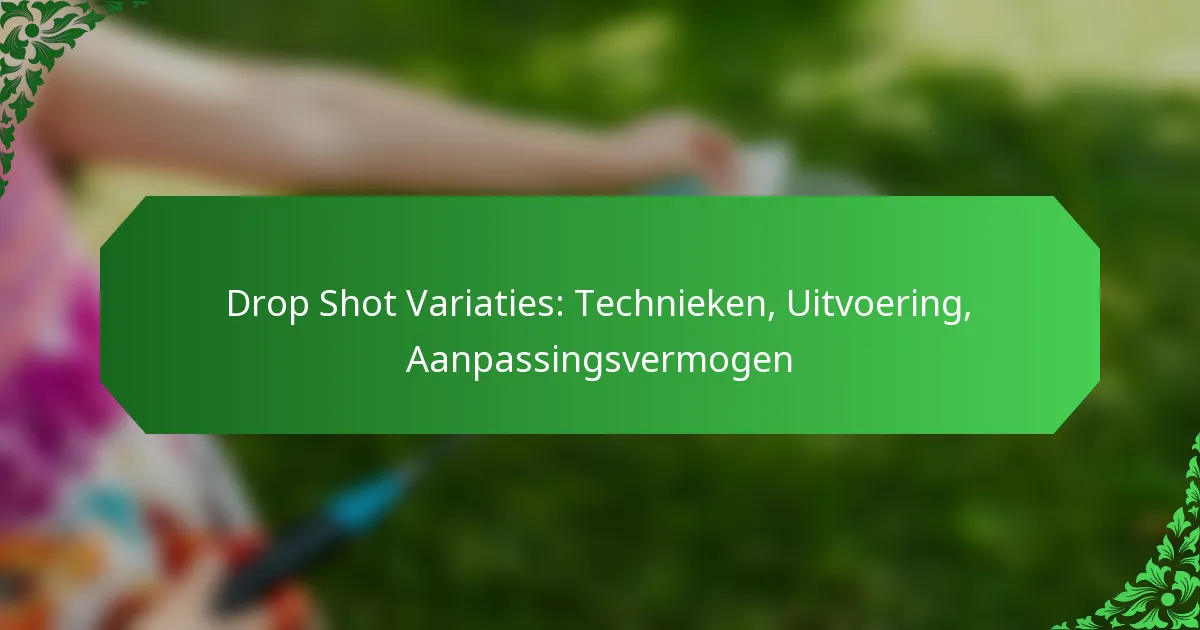 Drop Shot Variaties: Technieken, Uitvoering, Aanpassingsvermogen