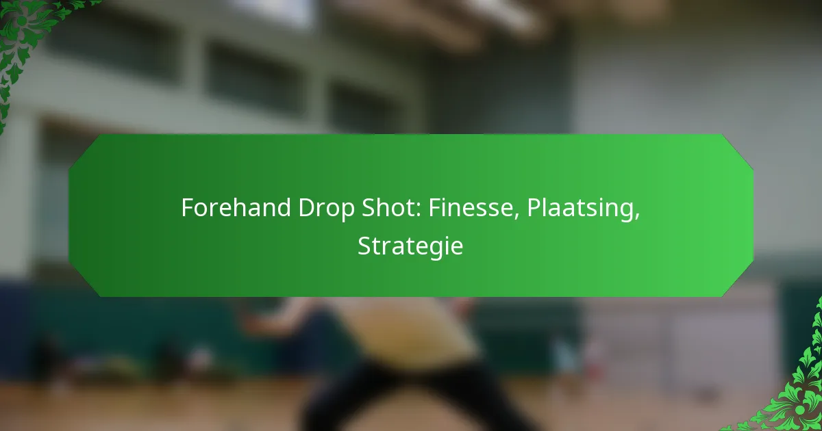 Forehand Drop Shot: Finesse, Plaatsing, Strategie