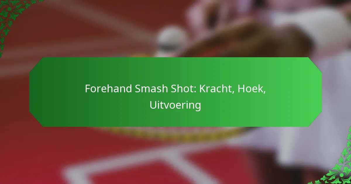 Forehand Smash Shot: Kracht, Hoek, Uitvoering