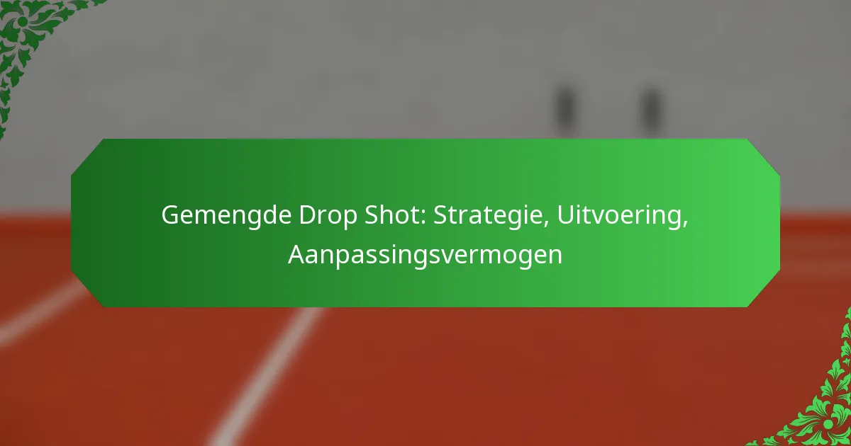 Gemengde Drop Shot: Strategie, Uitvoering, Aanpassingsvermogen