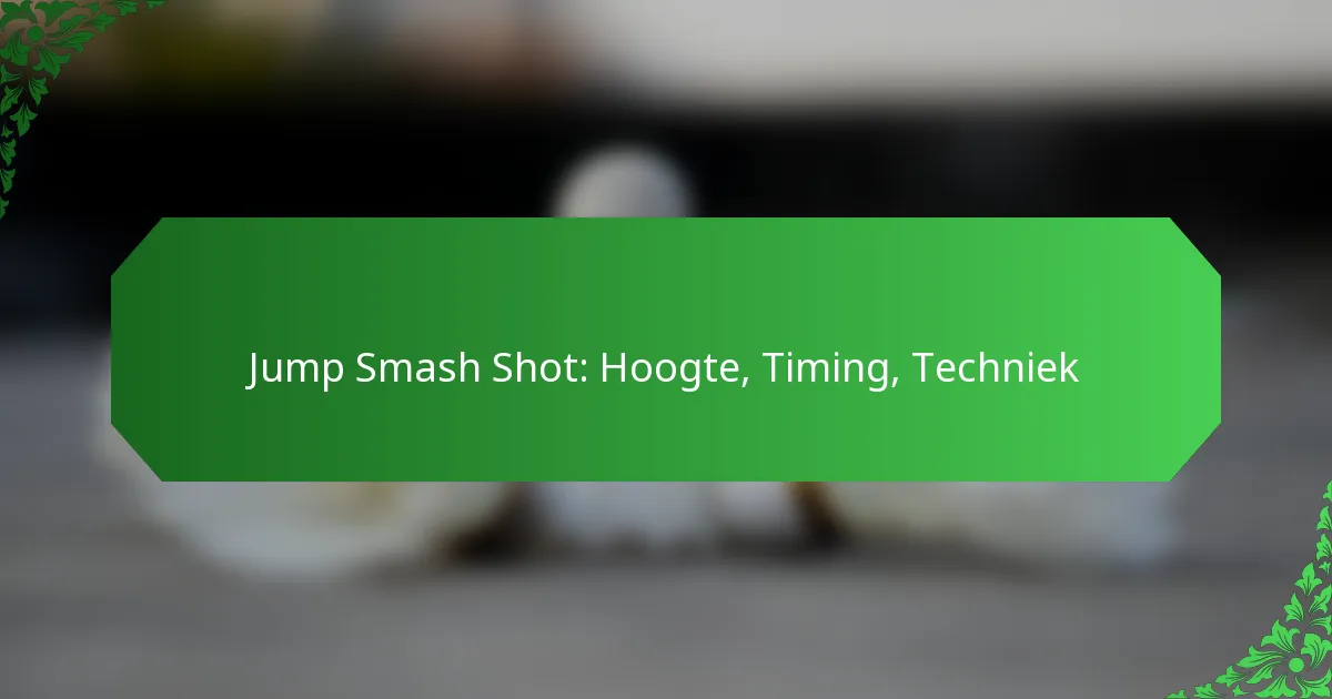 Jump Smash Shot: Hoogte, Timing, Techniek