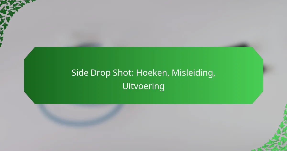 Side Drop Shot: Hoeken, Misleiding, Uitvoering