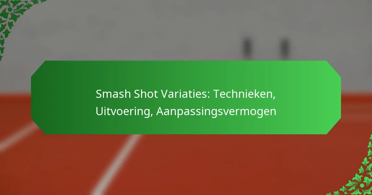 Smash Shot Variaties: Technieken, Uitvoering, Aanpassingsvermogen