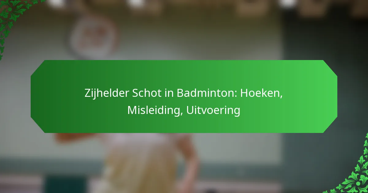 Zijhelder Schot in Badminton: Hoeken, Misleiding, Uitvoering