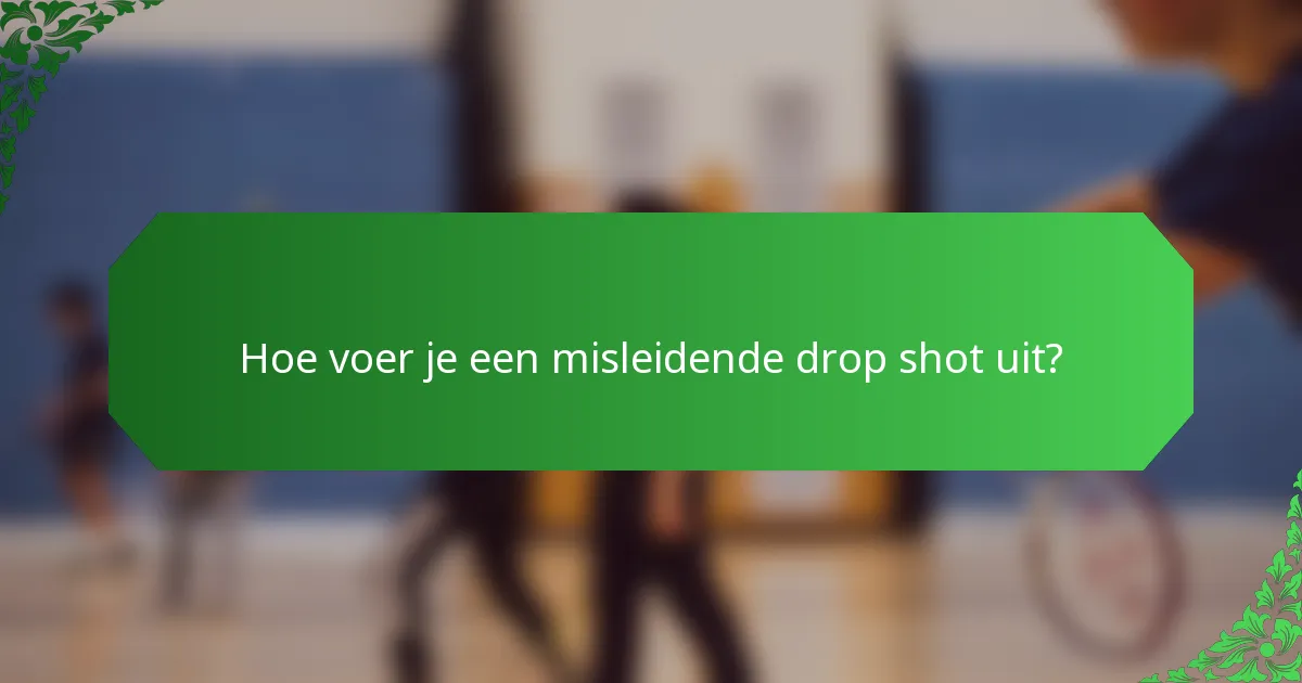 Hoe voer je een misleidende drop shot uit?