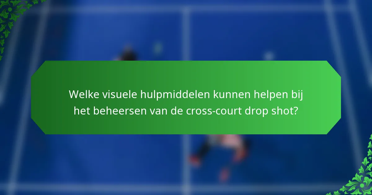 Welke visuele hulpmiddelen kunnen helpen bij het beheersen van de cross-court drop shot?
